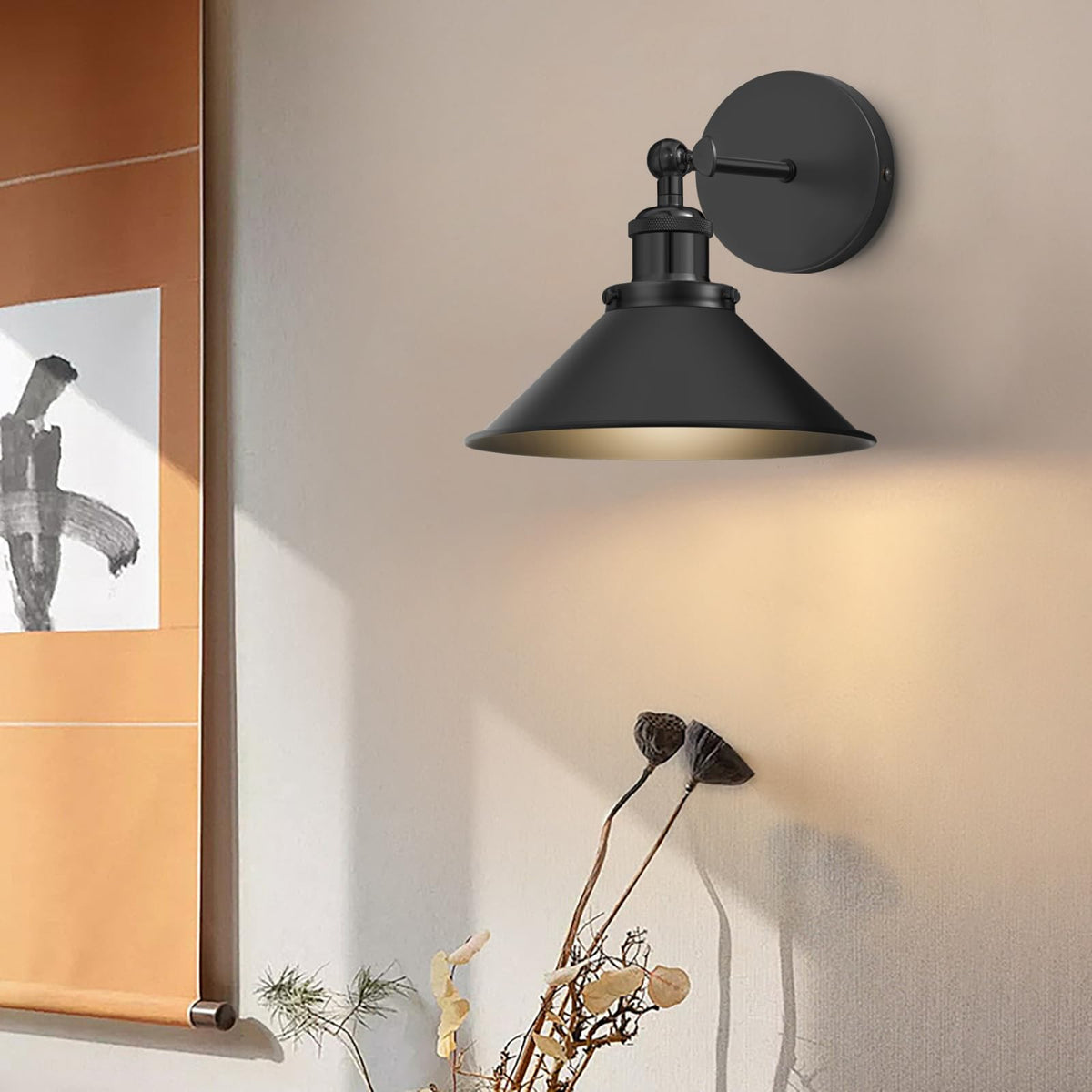 Libonfu black farmhouse wall lamp adds classic charm and functional lighting.
