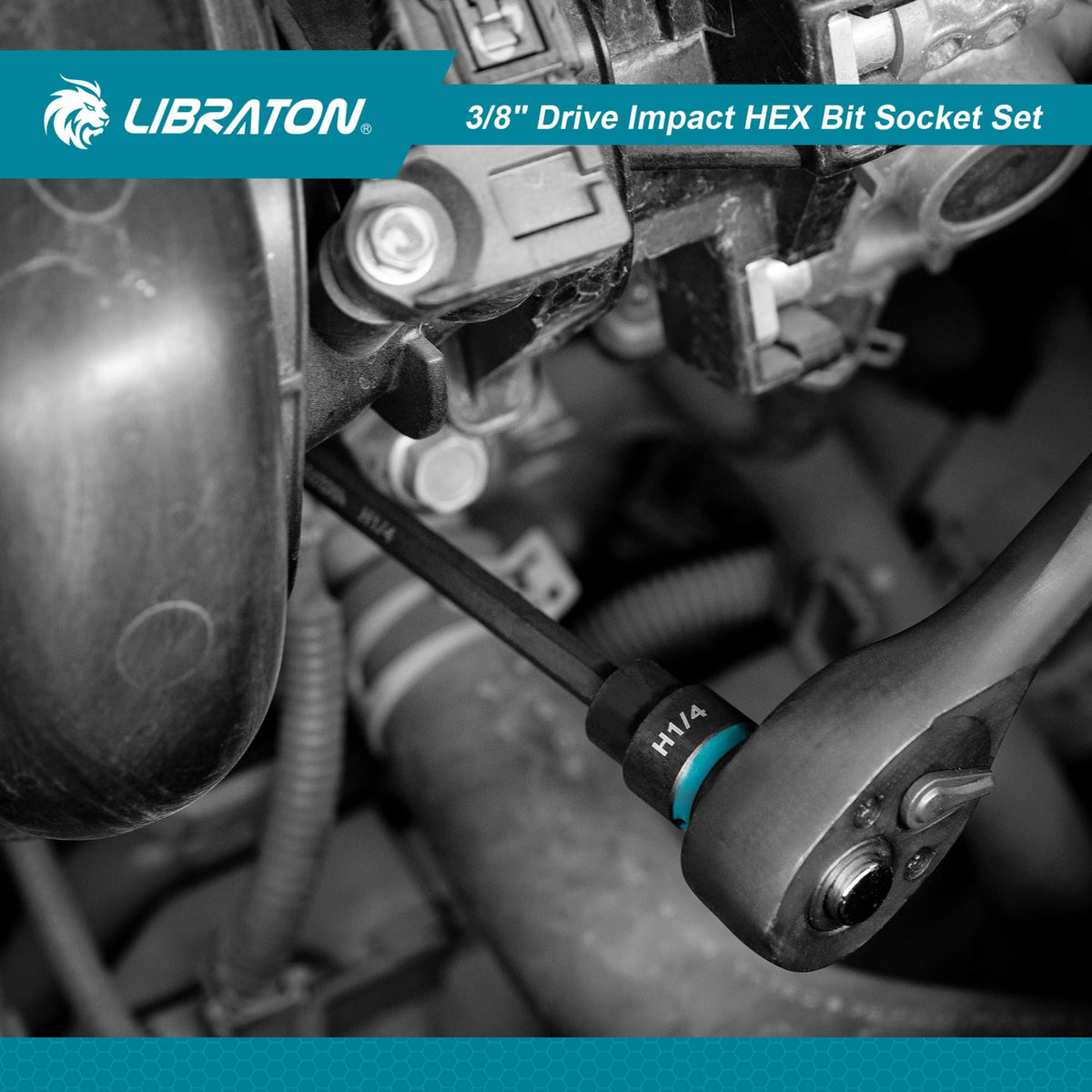 LIBRATON 20-piece hex socket set ready for DIY and maintenance.