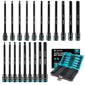 LIBRATON 3/8-inch drive long impact hex bit sockets for tough fasteners.