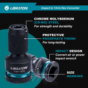LIBRATON ball stop groove secures bits during impact use