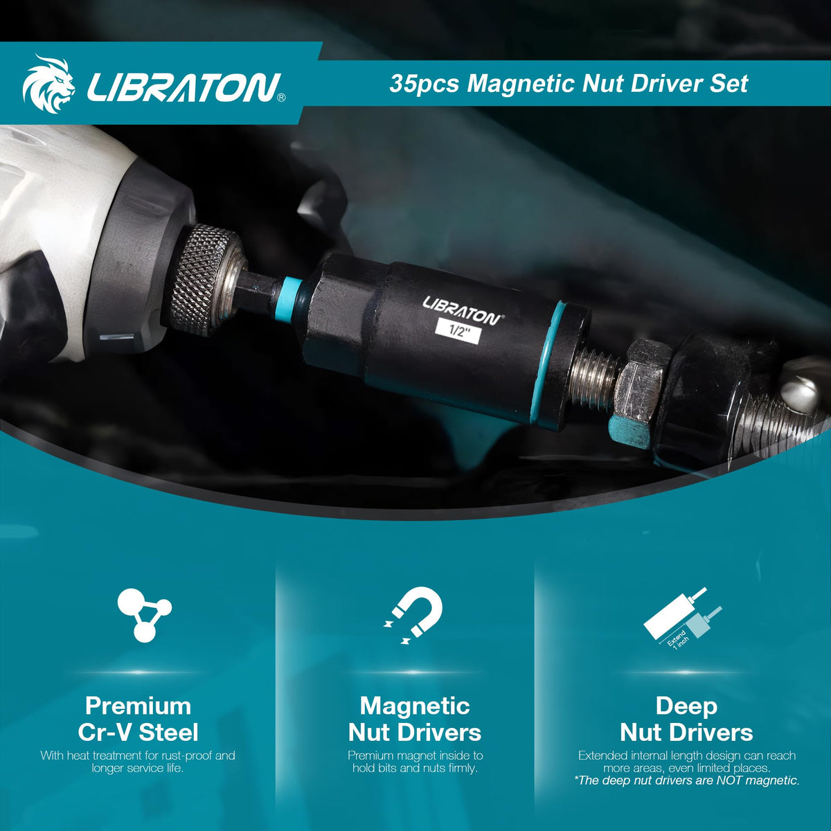 LIBRATON compact blow-molded box keeps all drivers neatly organized.