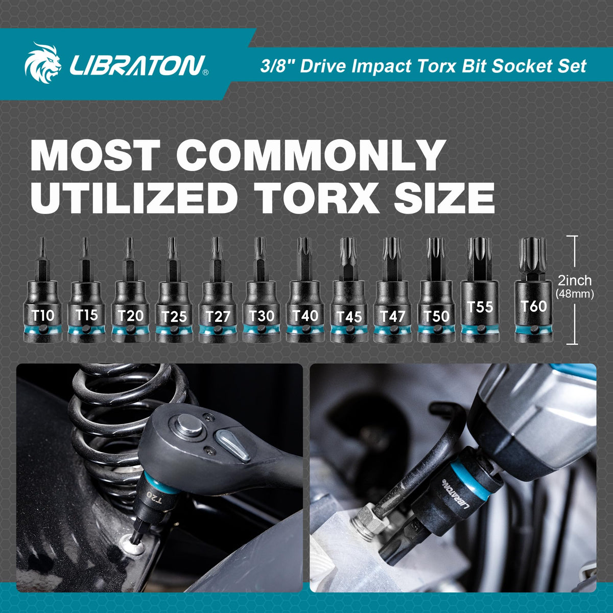 LIBRATON manganese phosphate-coated sockets resist corrosion in tough environments