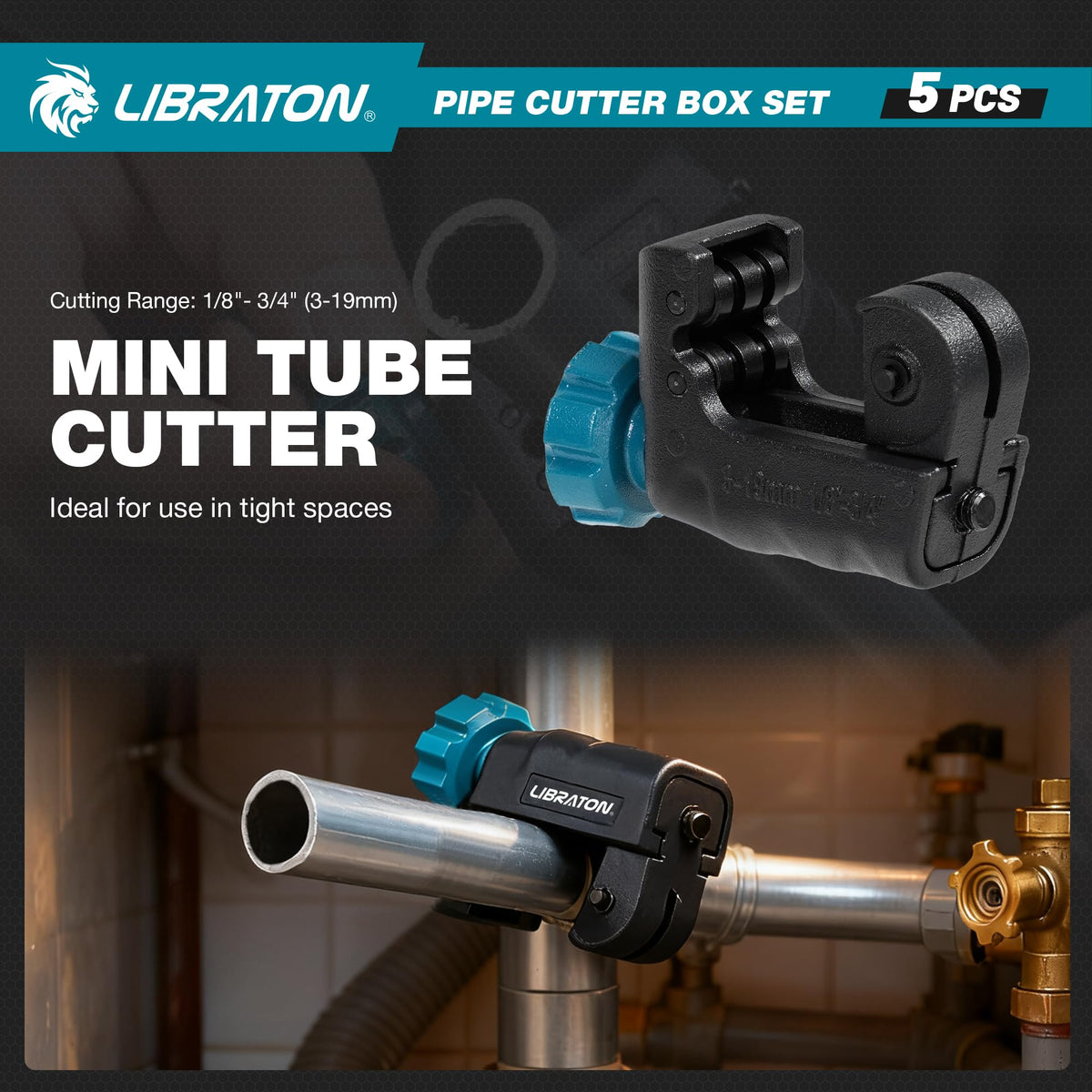 LIBRATON deburring tool smooths edges for smoother pipe connections.