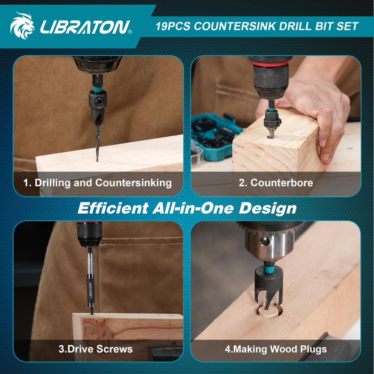 LIBRATON depth stop rings ensure repeatable drilling depth.