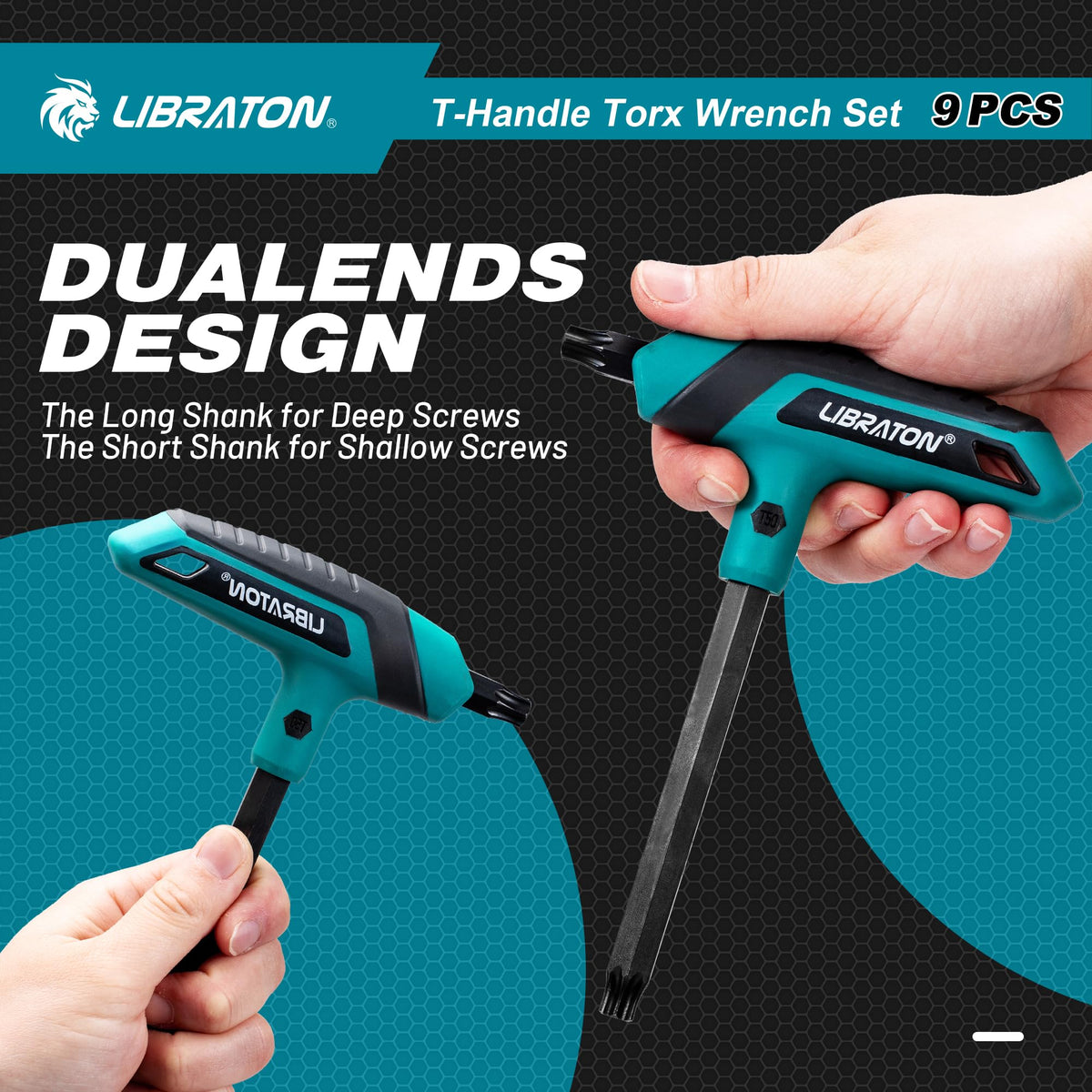 LIBRATON ergonomic T-handle grip improves leverage and comfort.