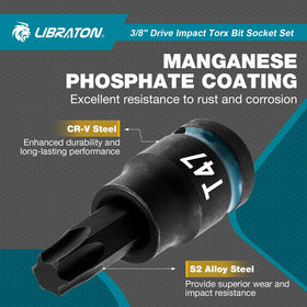 LIBRATON extra-long torx sockets provide reach for deep fasteners