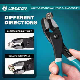 LIBRATON hose clamp pliers in use demonstrates one-handed operation in tight spaces
