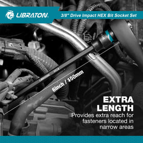 LIBRATON metric and SAE hex sockets for versatile fasteners.