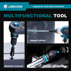 LIBRATON multi-function tool use in drilling and driving tasks