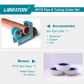 Libraton Pex Cutter with PTFE tapes included for better pipe sealing