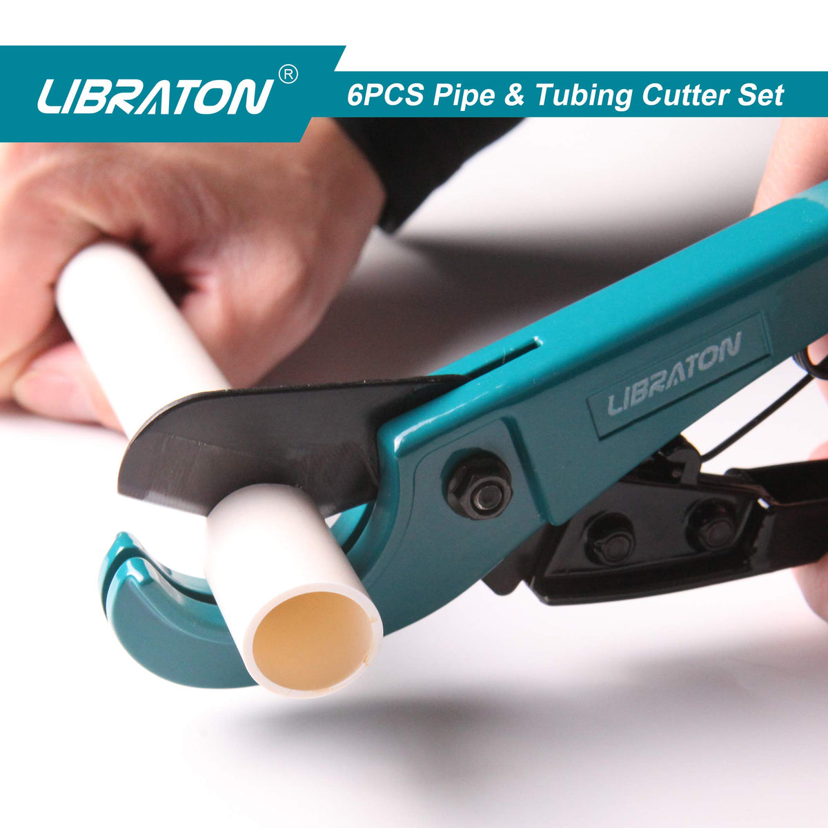 Libraton Pex Cutter three-piece set shown for versatile pipe and tube work