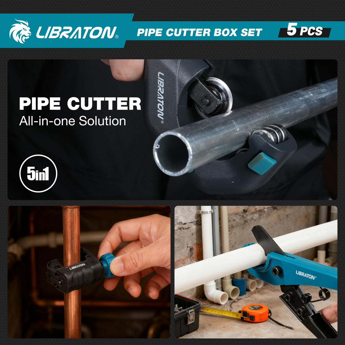 LIBRATON pipe reamer chamfers inside and outside for neat fittings.