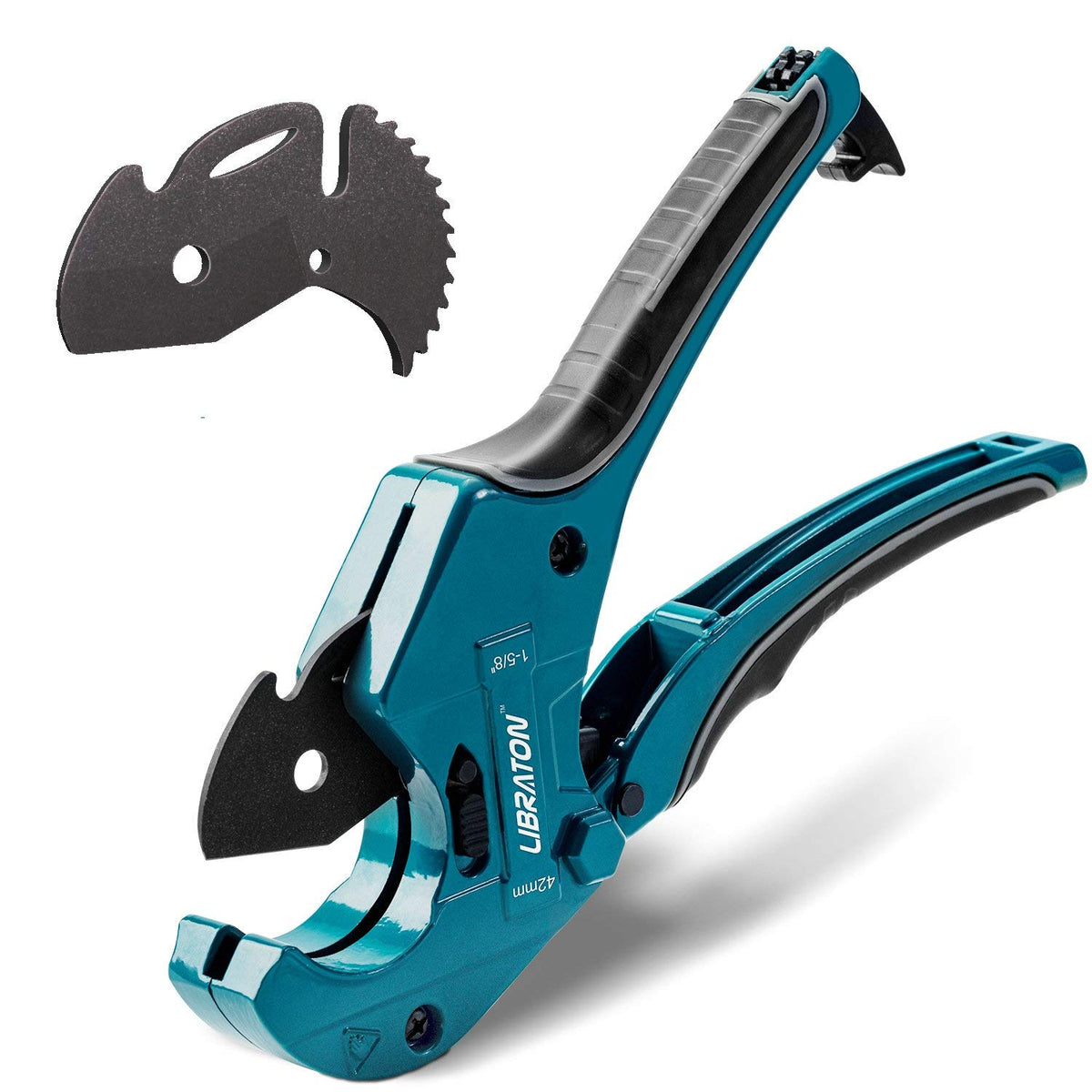 LIBRATON PVC Cutter showing 1-5/8-inch capacity for versatile pipe work.