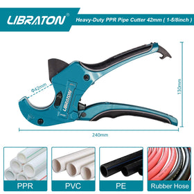 LIBRATON PVC Cutter safety lock keeps cutter secured when idle.
