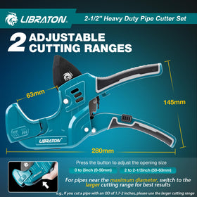 LIBRATON adjustable head with two ranges offers stable, fast pipe cutting.