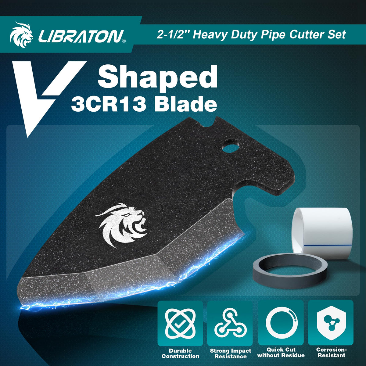 LIBRATON cutter blade tip V-shape enables quick penetration and cleaner cuts.
