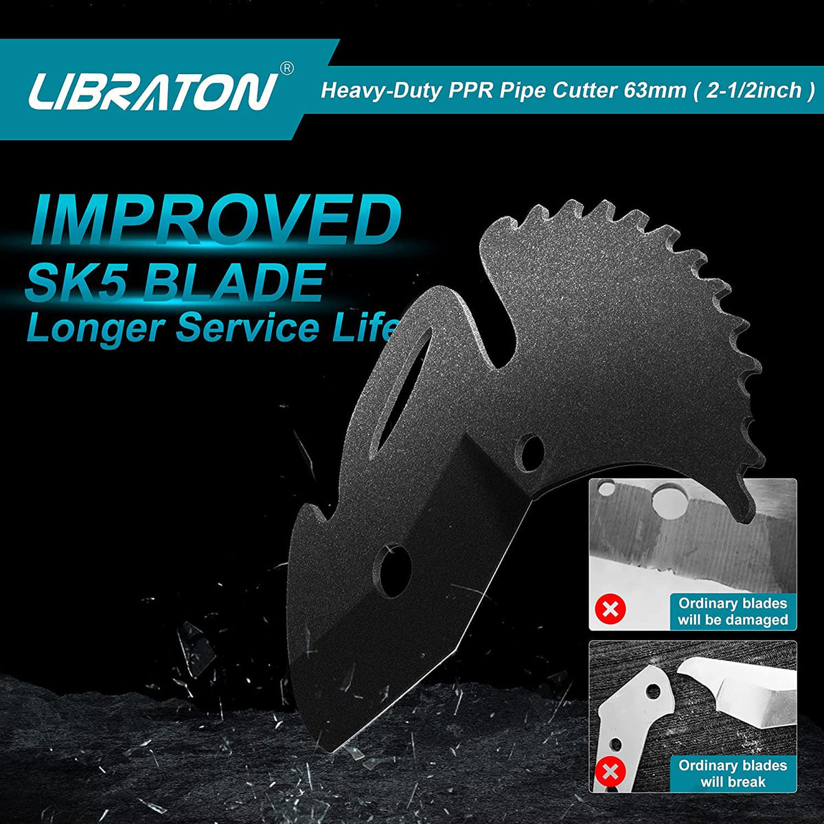LIBRATON cutter cutting PVC pipe smoothly for quick, clean results