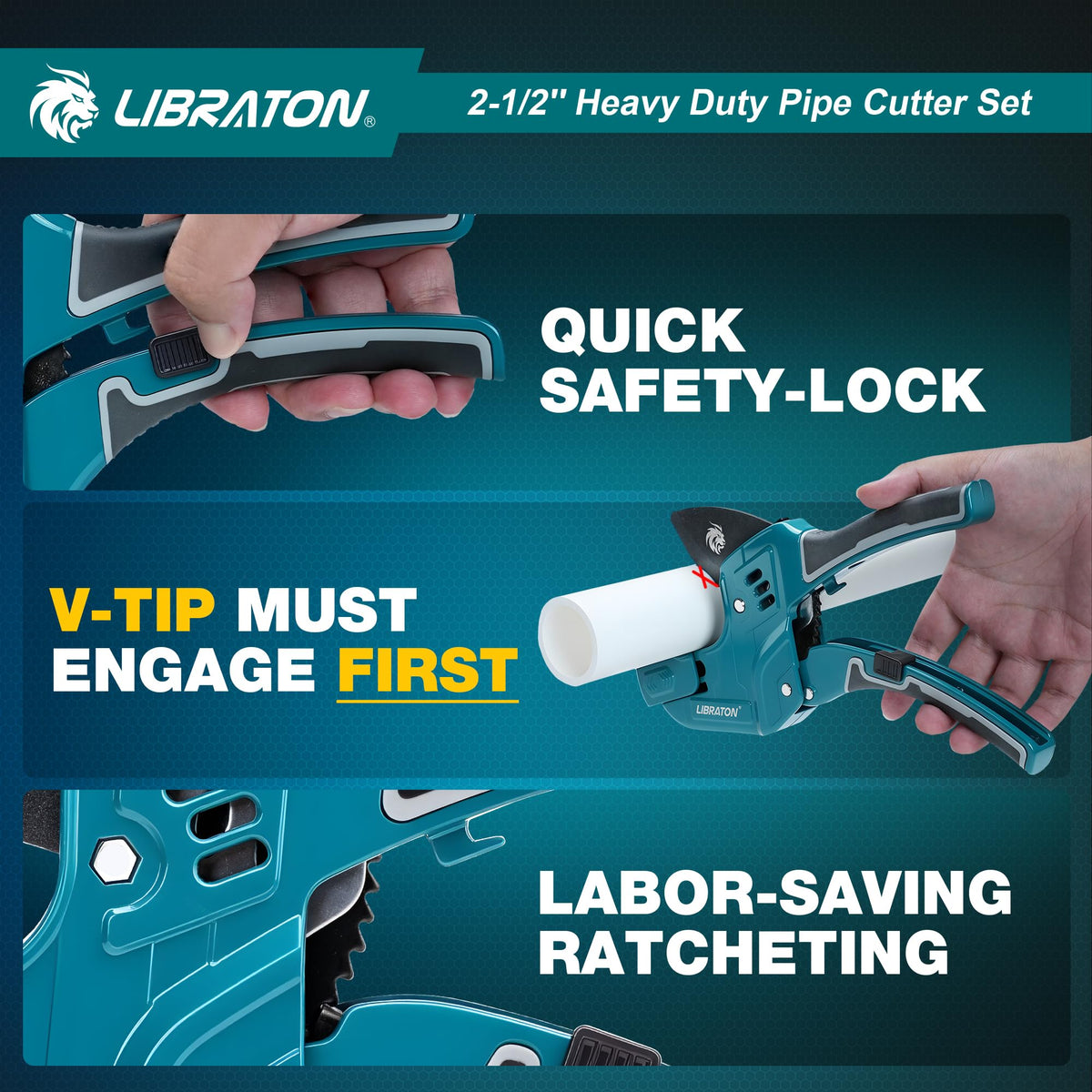LIBRATON deburring tool removes burrs for smooth pipe ends.