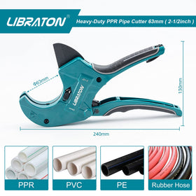 LIBRATON pipe cutter held with one hand for simple operation