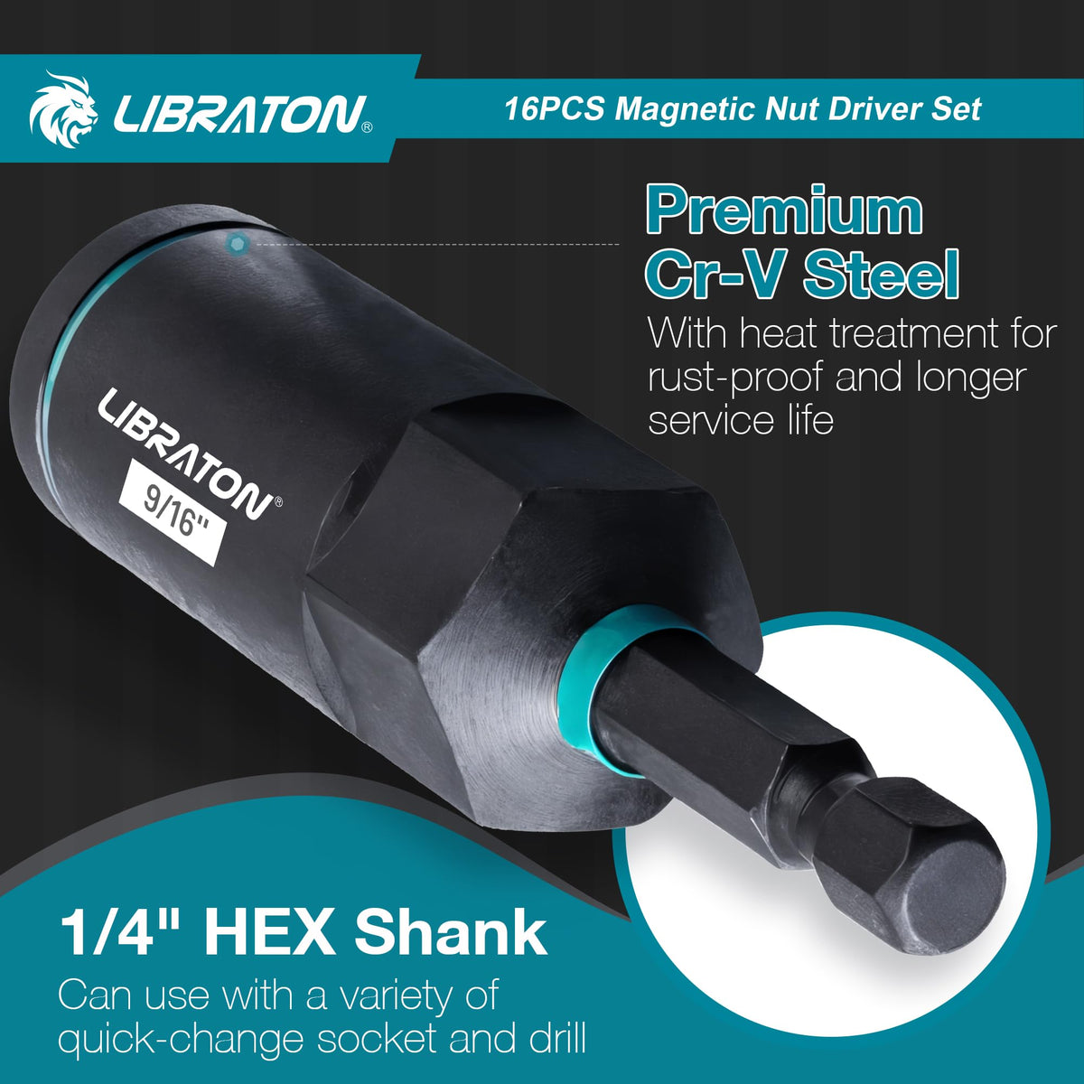 LIBRATON quick-change hex shank 1/4 inch demonstrates versatile chuck compatibility
