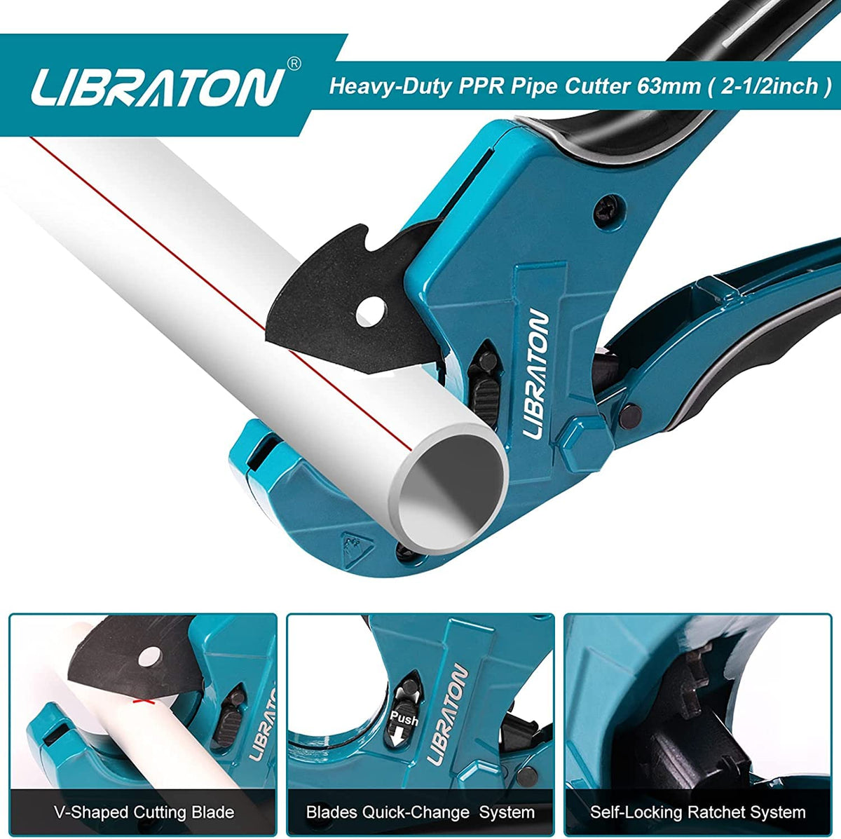 Libraton ratchet pipe cutter provides powerful grip for fast cuts