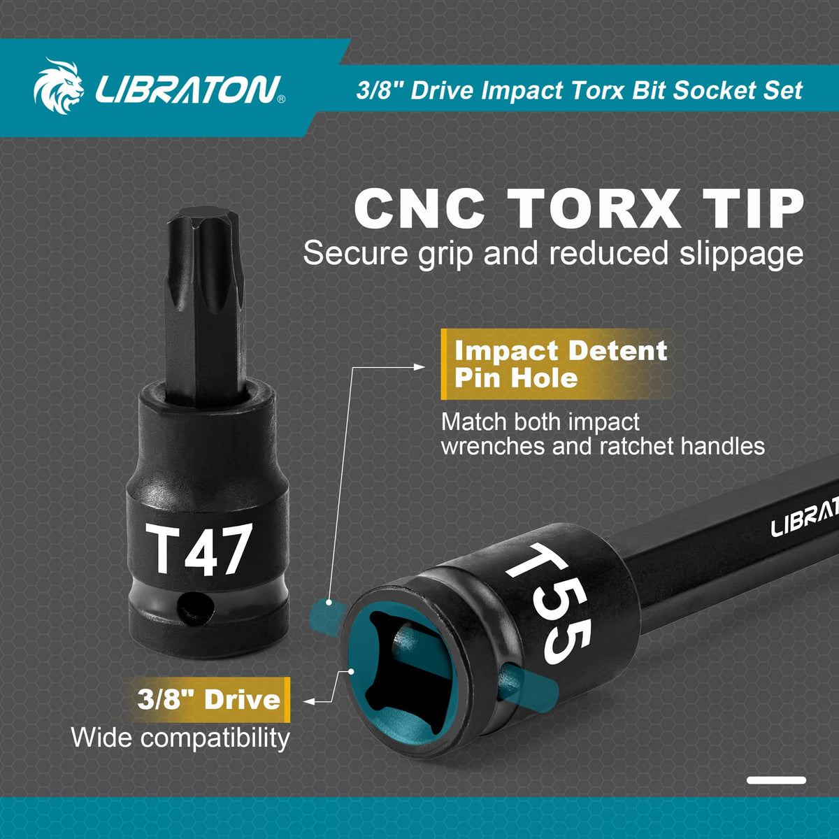 LIBRATON S2 alloy steel bits endure heavy use and impact