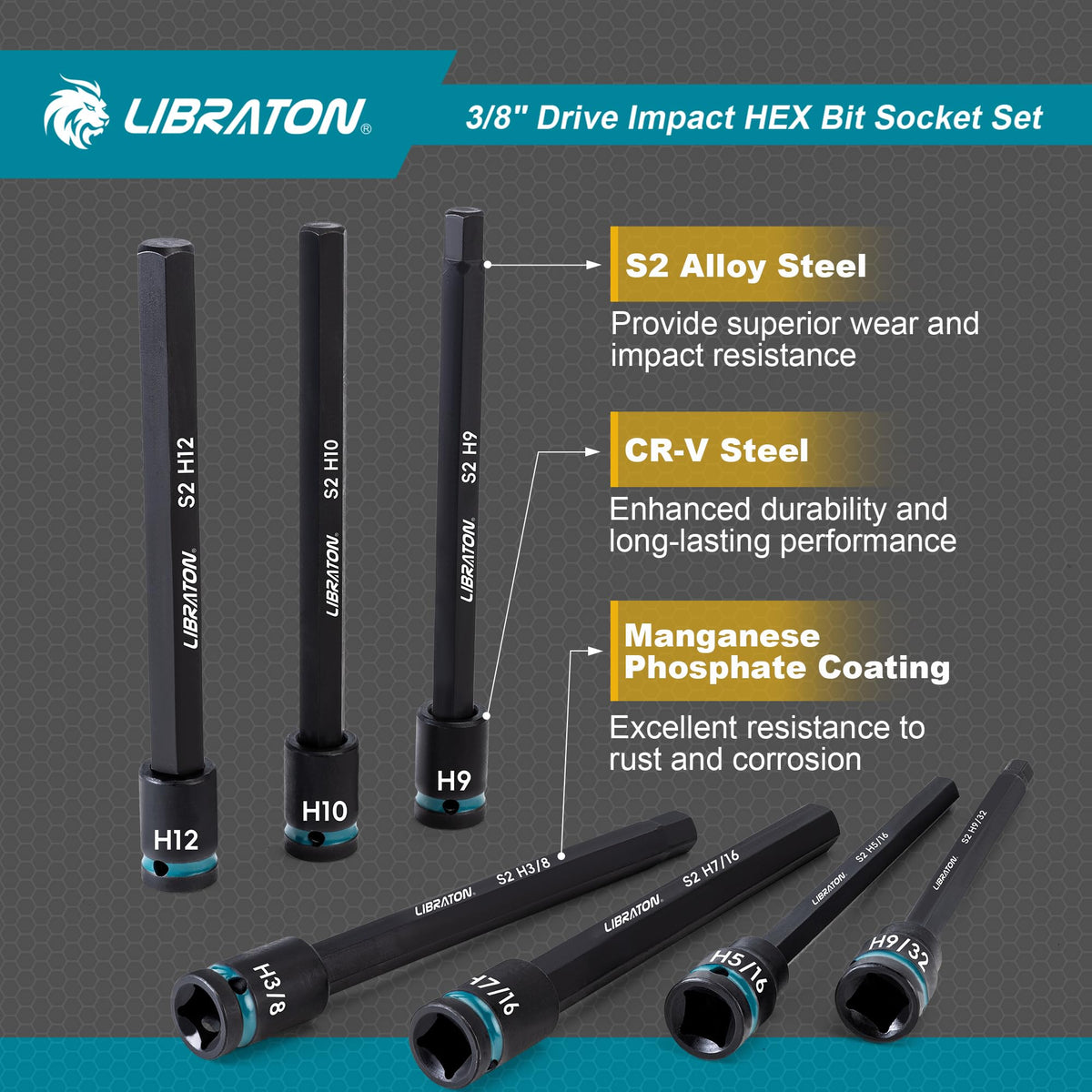 LIBRATON six-inch Allen key socket extension offers extra reach.