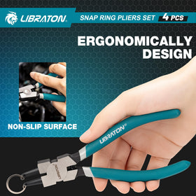 LIBRATON Snap Ring Pliers spring-loaded for quick, one-hand installation and removal.