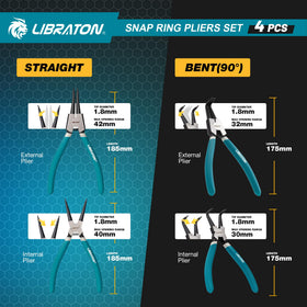 LIBRATON Snap Ring Pliers set straight internal 42mm access tight housings.