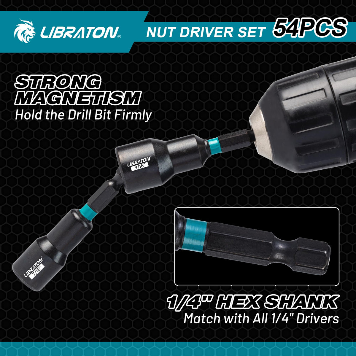 LIBRATON socket adapter 1-4 enhances compatibility with drills.