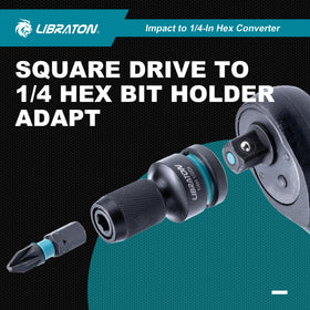 LIBRATON socket adapters set in half, three-eighths, and quarter inch sizes