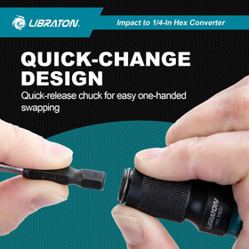 LIBRATON square-to-hex adapter for socket-to-bit conversions