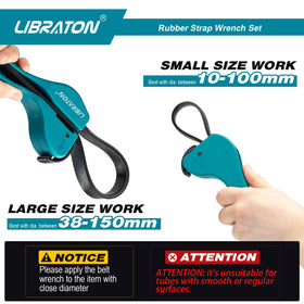 LIBRATON Strap Wrench small-range capability for compact jars and lids