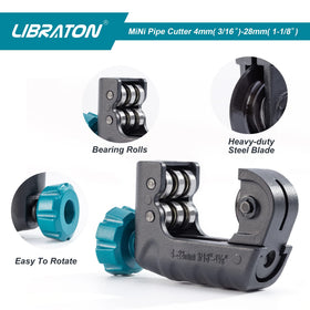 LIBRATON deburring-tool included for smooth pipe ends after cutting.