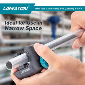 LIBRATON tubing cutter ergonomic knob provides stable control in tight spaces.