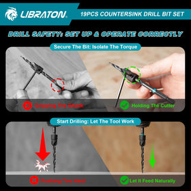 LIBRATON versatile wood tool kit fits hand, bench, and power drills.