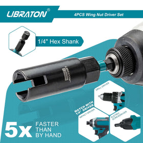 LIBRATON Wing Nut Driver 12mm with ergonomic grip for smooth operation