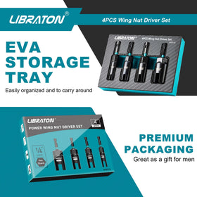 LIBRATON Wing Nut Driver 18mm covers common hardware sizes in one set