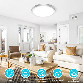 Libtit 12-inch warm 3000K ceiling light for cozy bathrooms and bedrooms.