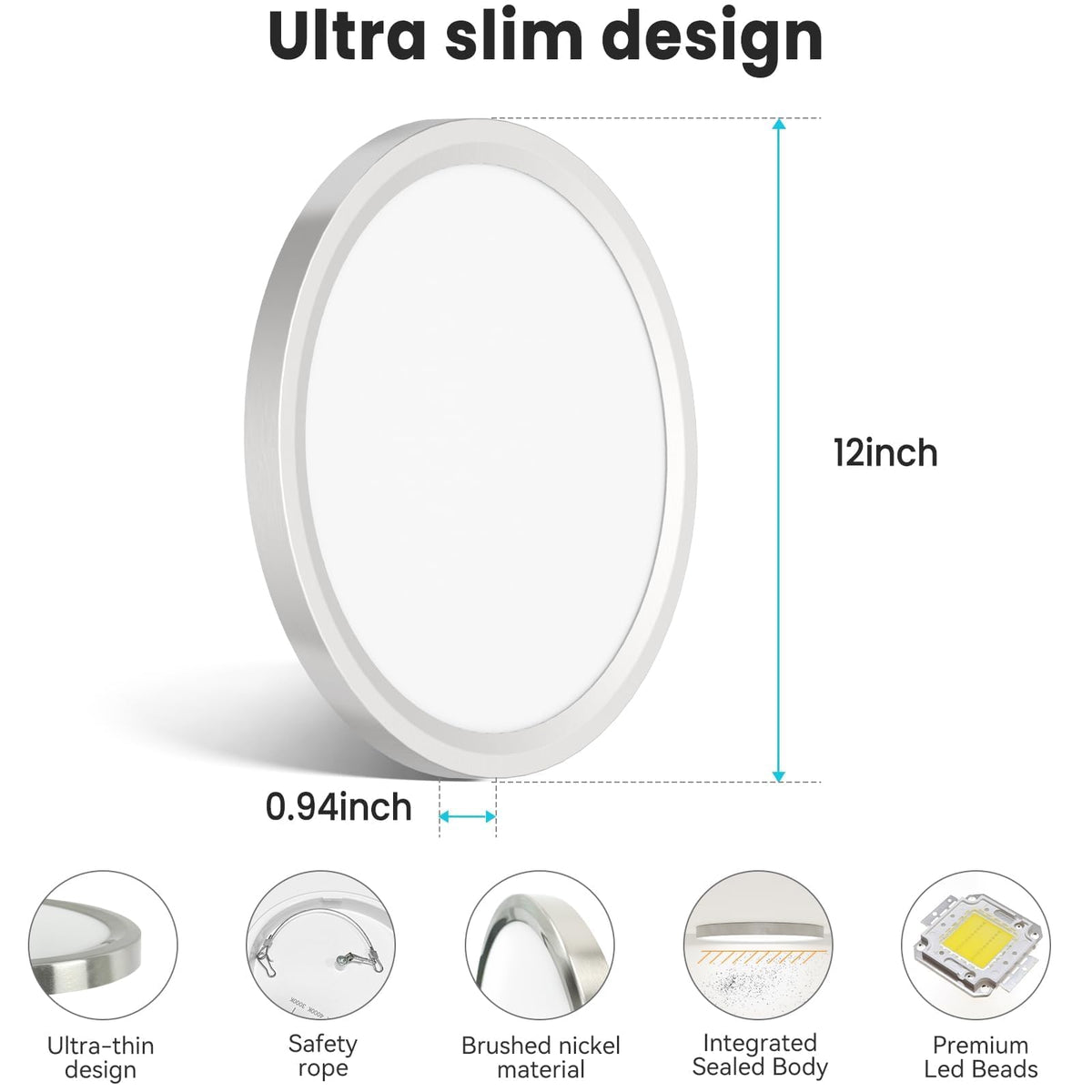 Libtit 3200lm 28W LED fixture provides bright, flicker-free illumination.