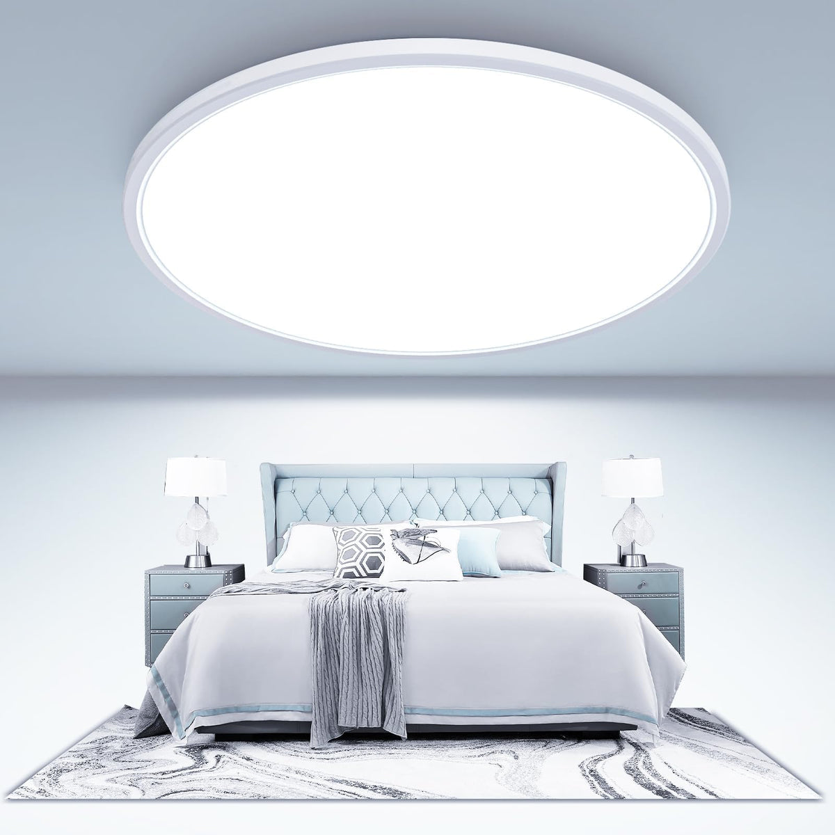 libtit large LED ceiling light with 16-5 inch diameter suits living spaces