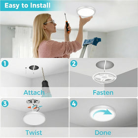 Slim white ABS housing seen on libtit light for a compact, durable fit