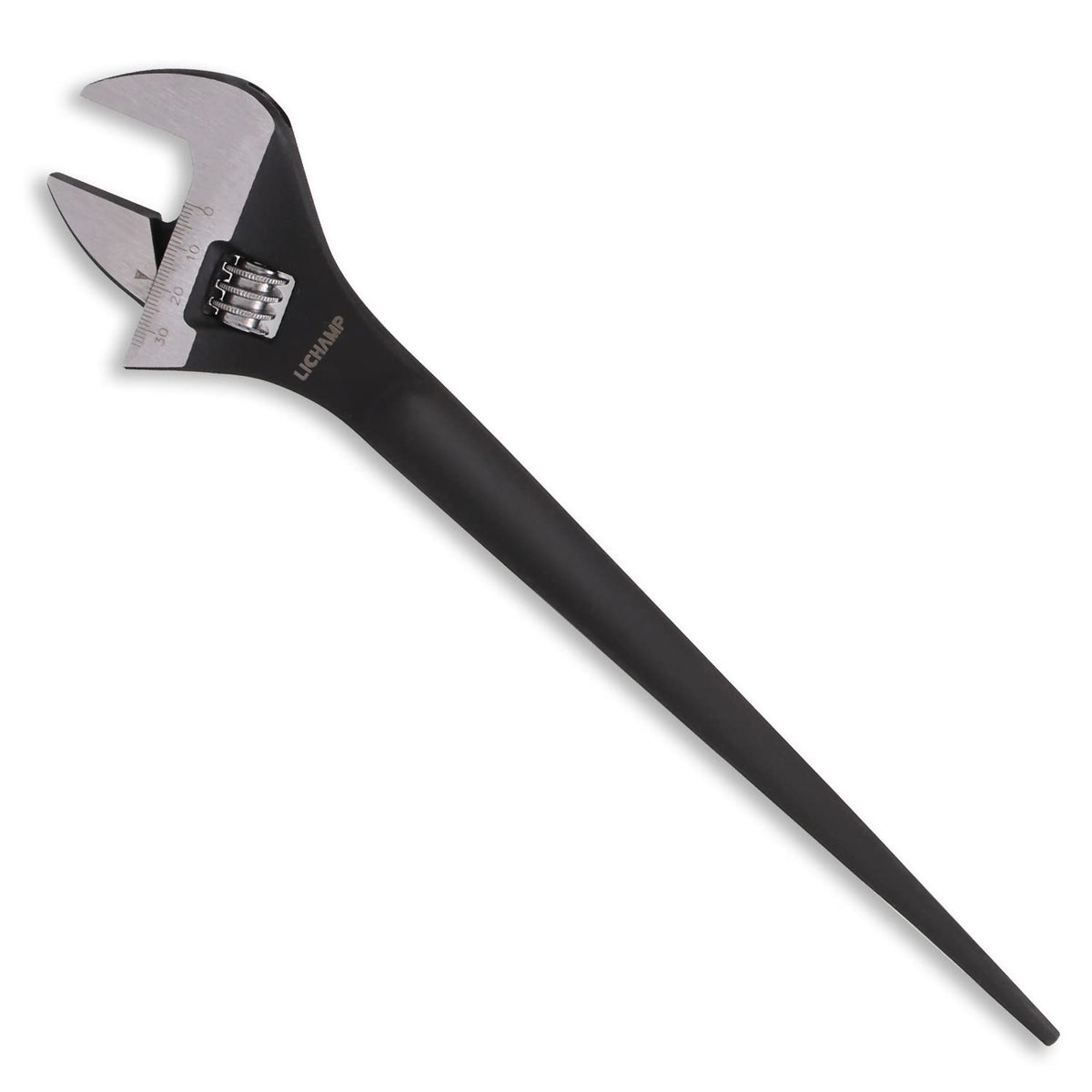 Lichamp 12 inch adjustable spud wrench front view highlighting hole alignment capability