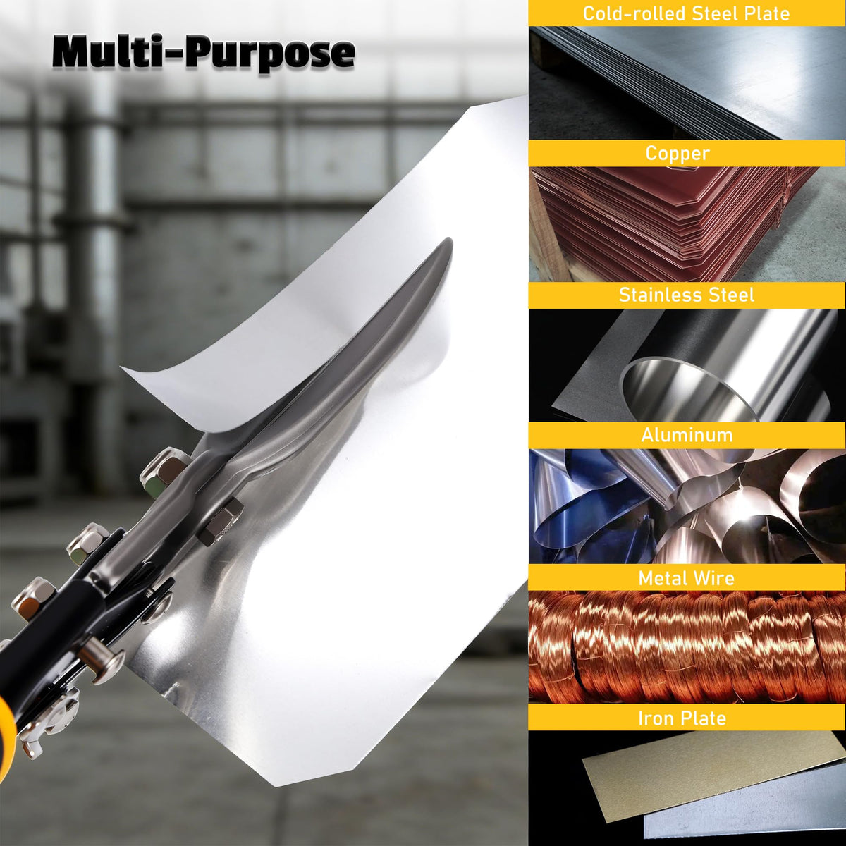 Lichamp tin snips built with durable chromium-vanadium steel for tough materials