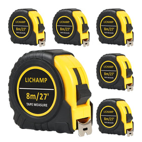 Lichamp 27ft tape measure with dual-scale for SAE and metric readings.