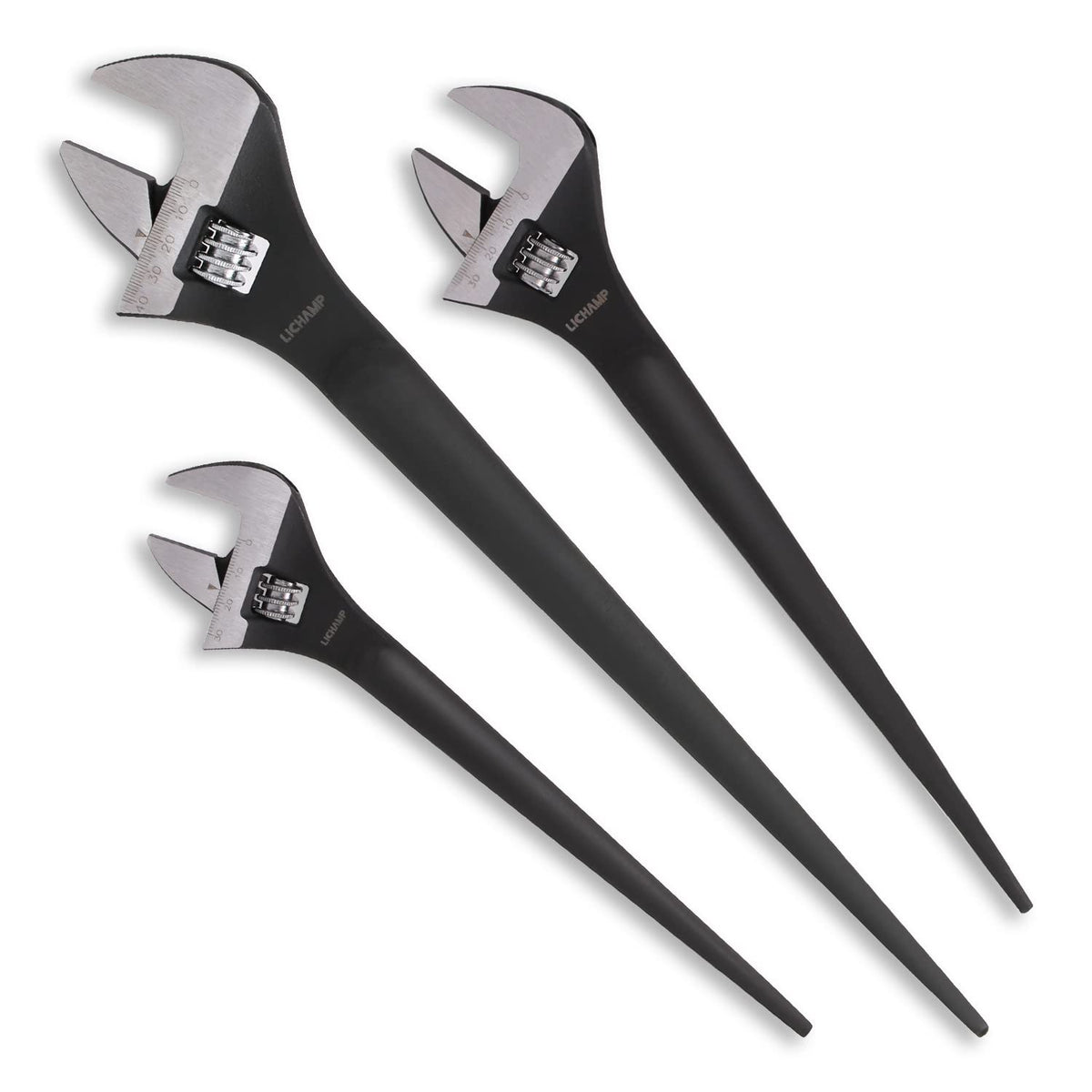 Lichamp 10-inch adjustable spud wrench with precise jaw alignment for tight spaces.