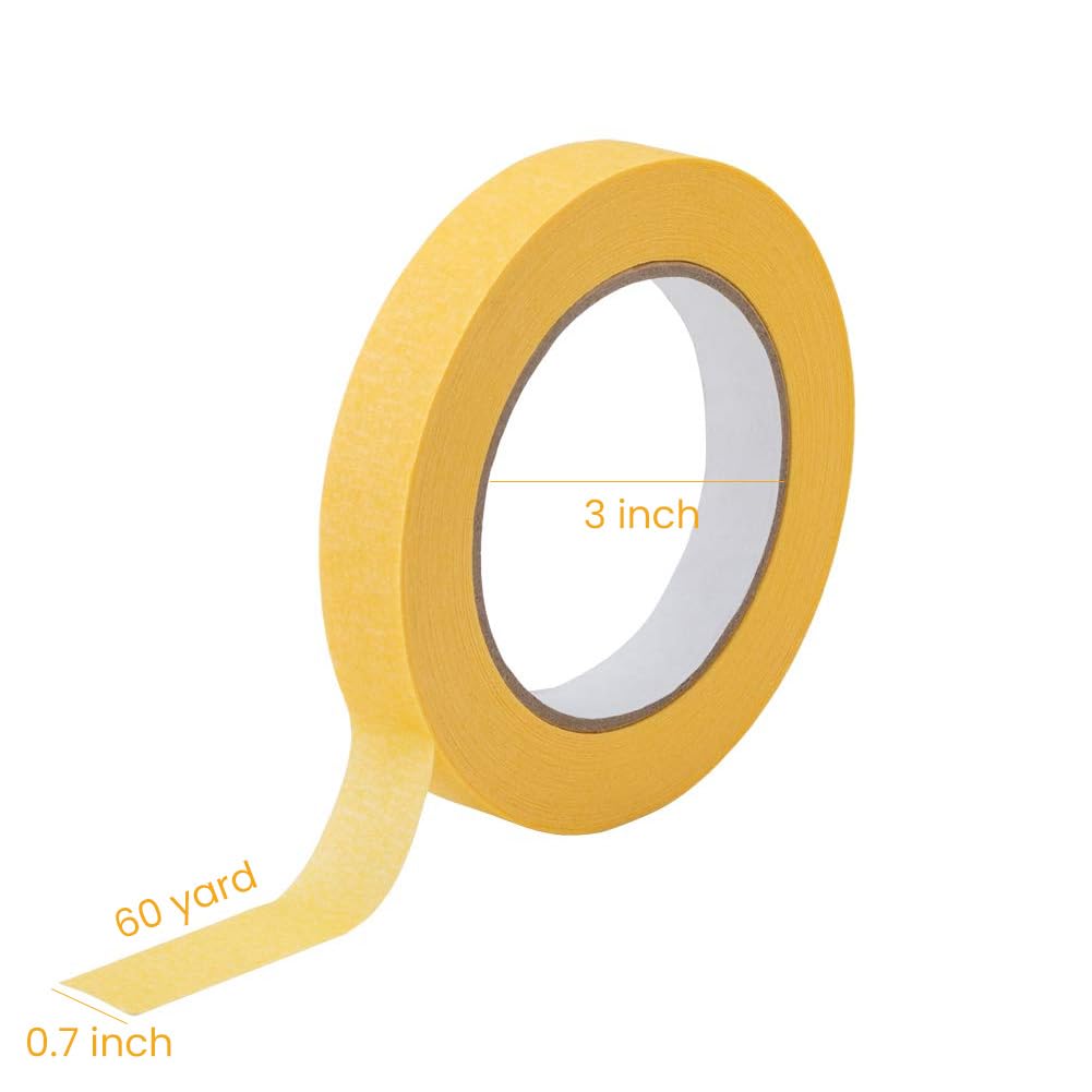 Lichamp masking tape yellow adhesive side demonstrates strong grip and clean removal.