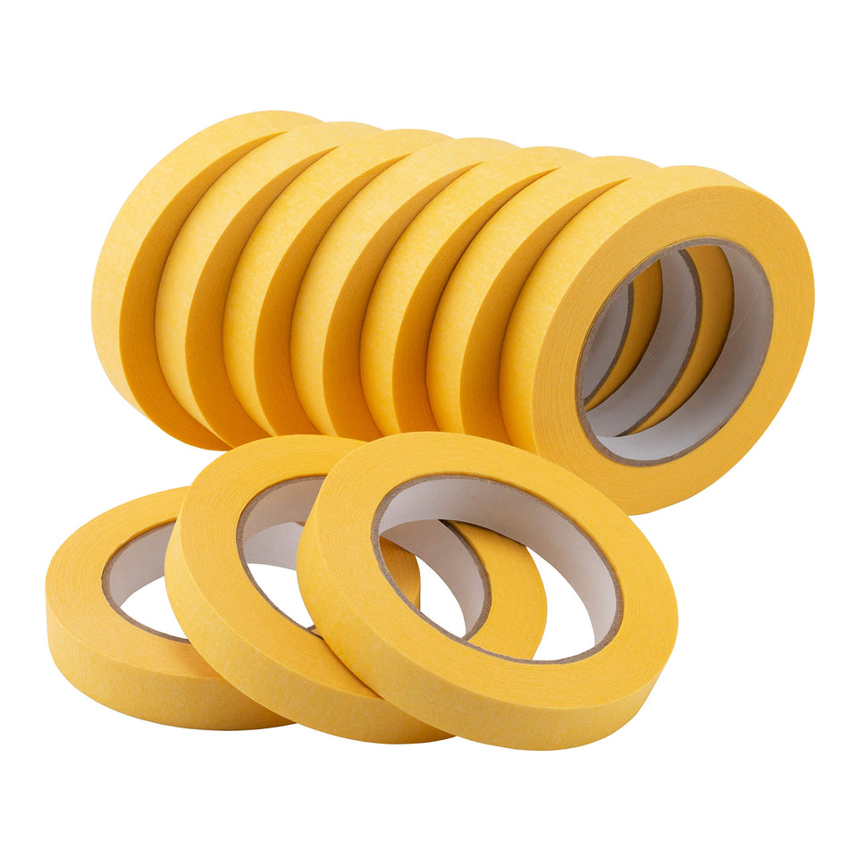 Lichamp automotive masking tape yellow rolls ready for bulk masking tasks.