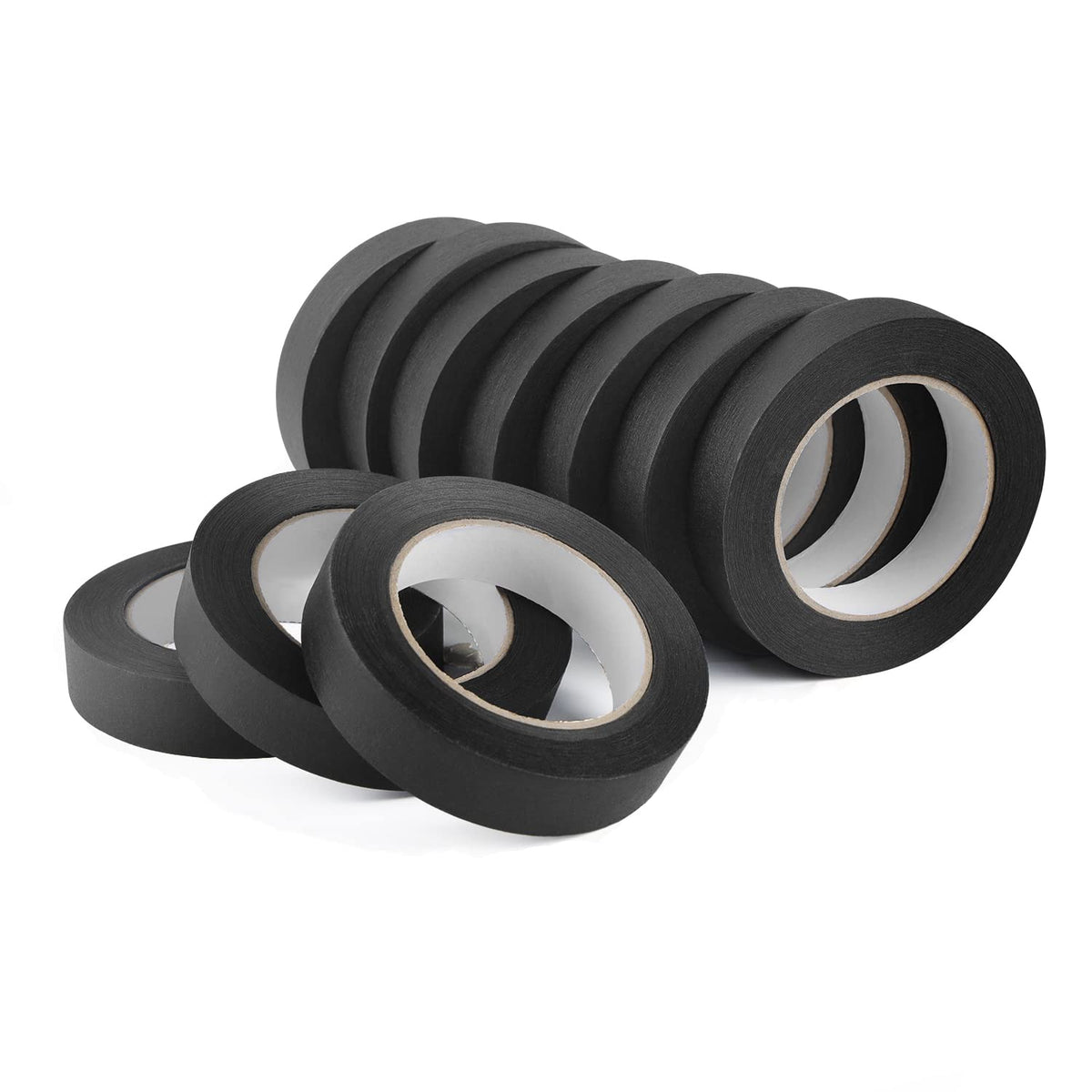Lichamp black painter's tape close-up highlighting durable 1-inch roll for clean edges