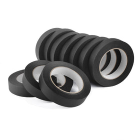 Lichamp black painter's tape close-up highlighting durable 1-inch roll for clean edges